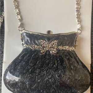 Perry Borrelli Elegant Black and Silver Women's Bag